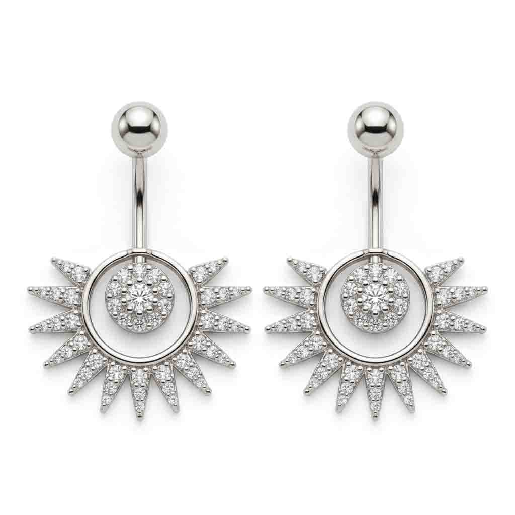 Silver Bugadi Daisy Ball Top Diamond Design With Sunburst Jacket