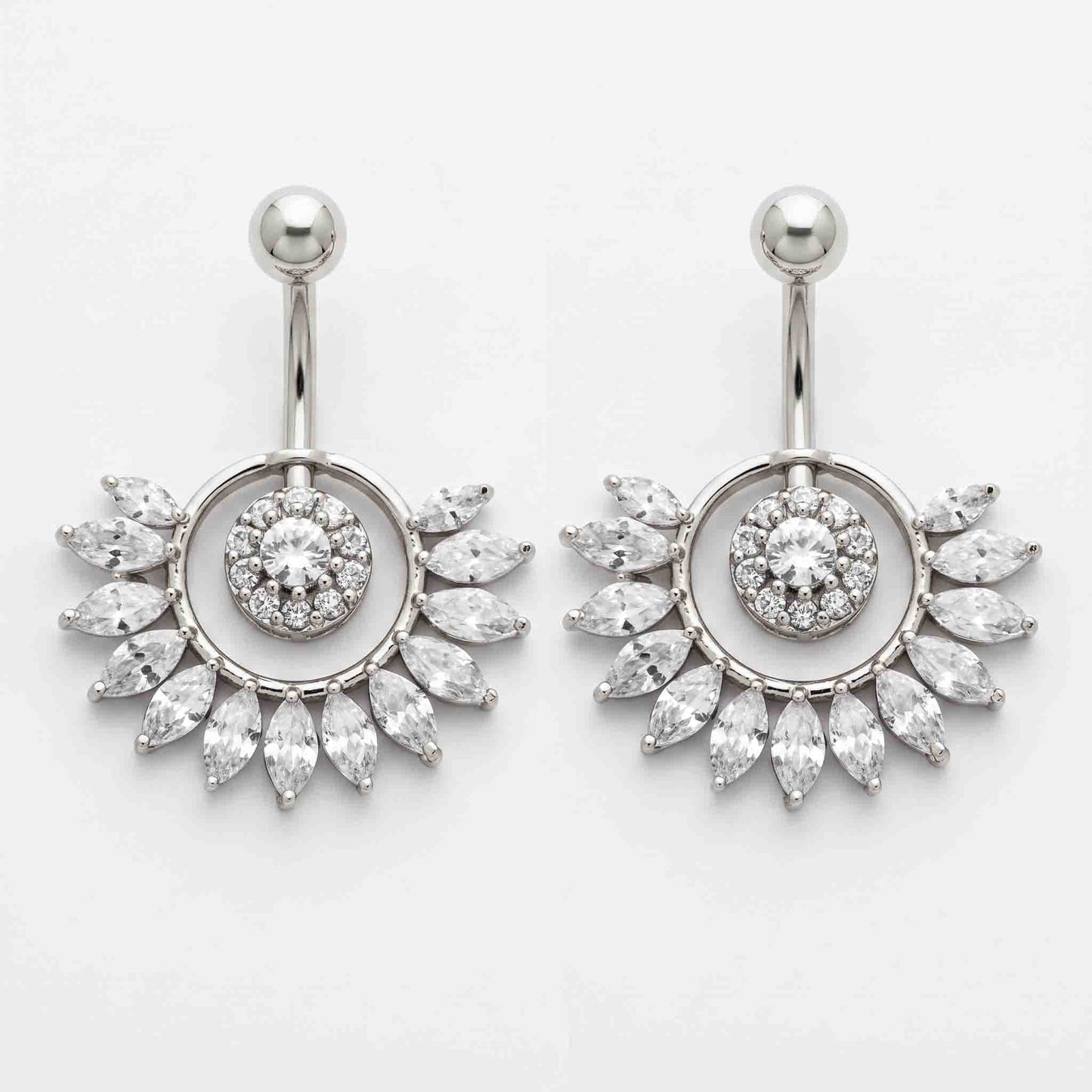 Silver Bugadi Daisy Ball Top Diamond Design With Pushpa Petal Jacket