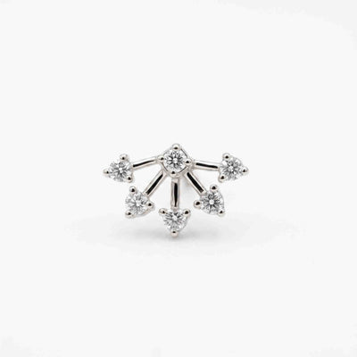 Silver 6 Stone Fan Nose pin