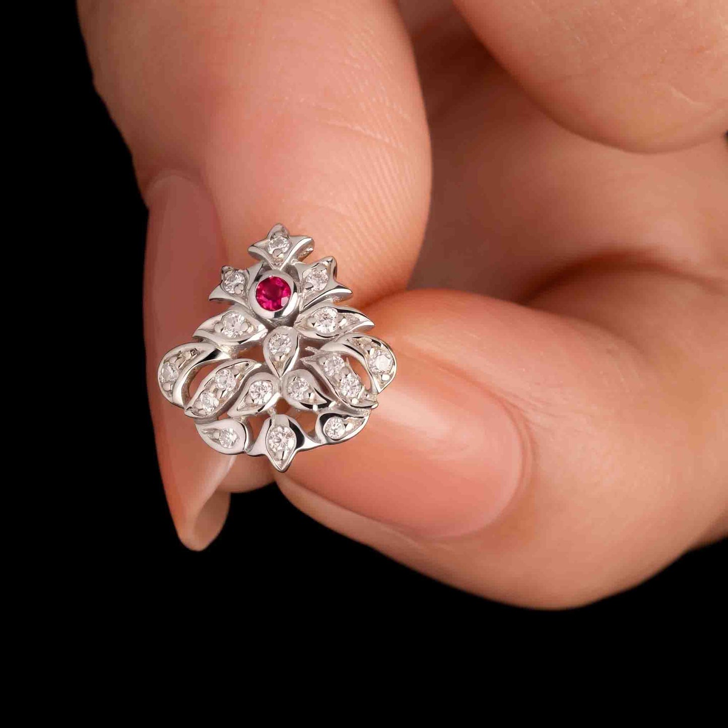 Silver Rajni Nose pin
