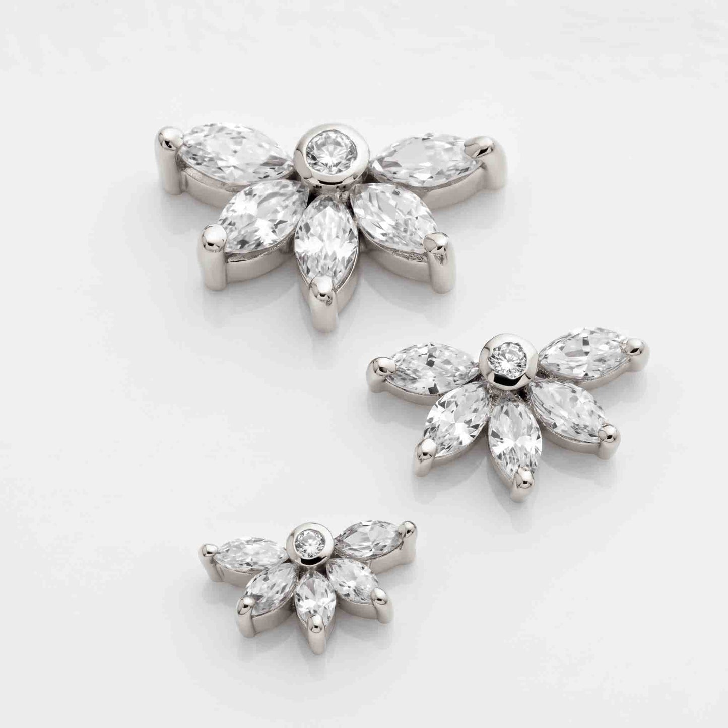 Silver 5 Marquis Crystal Nosepin