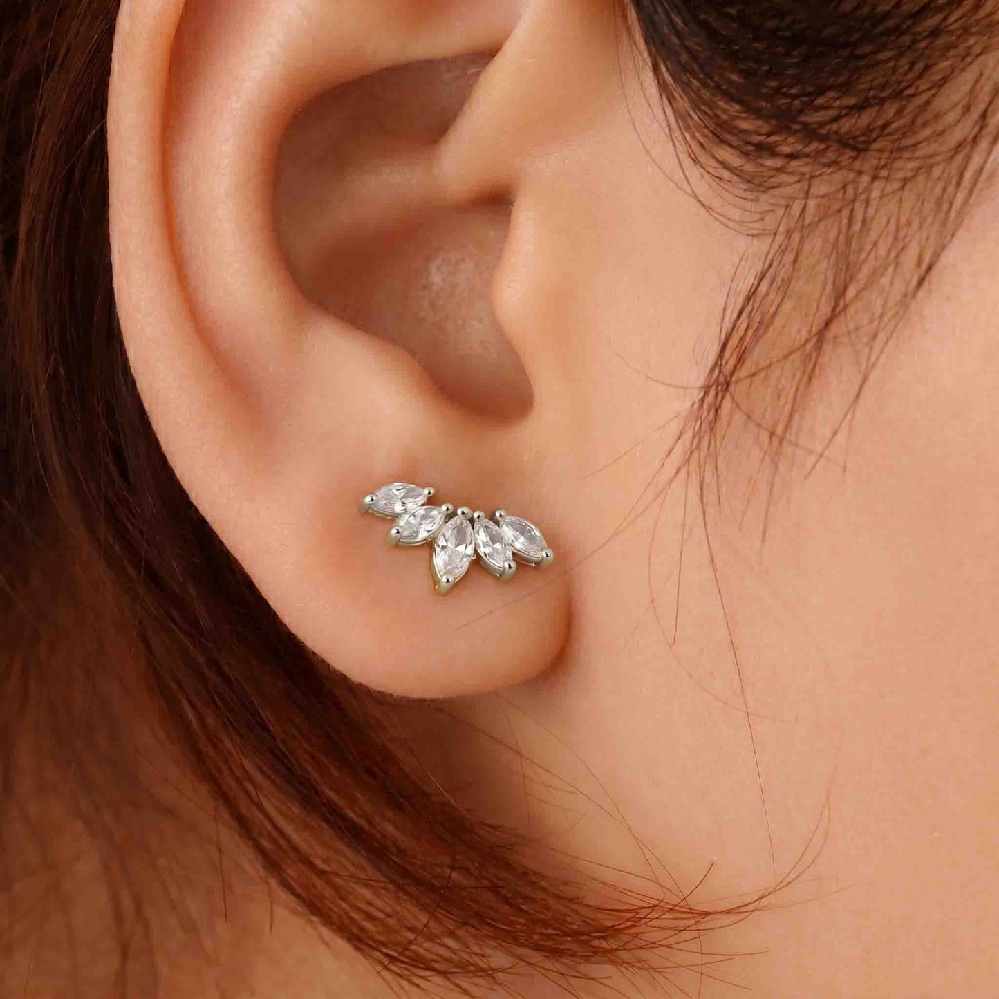 Silver Tiara Earrings