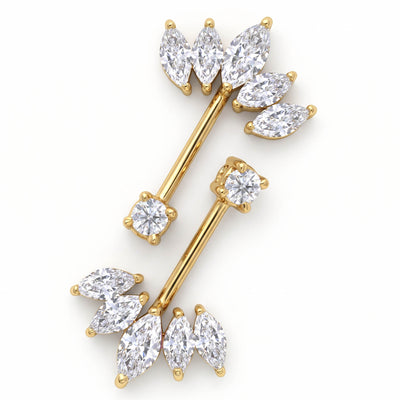 Silver Bugadi 5 Marquis MSB2 Stone Top Diamond Design
