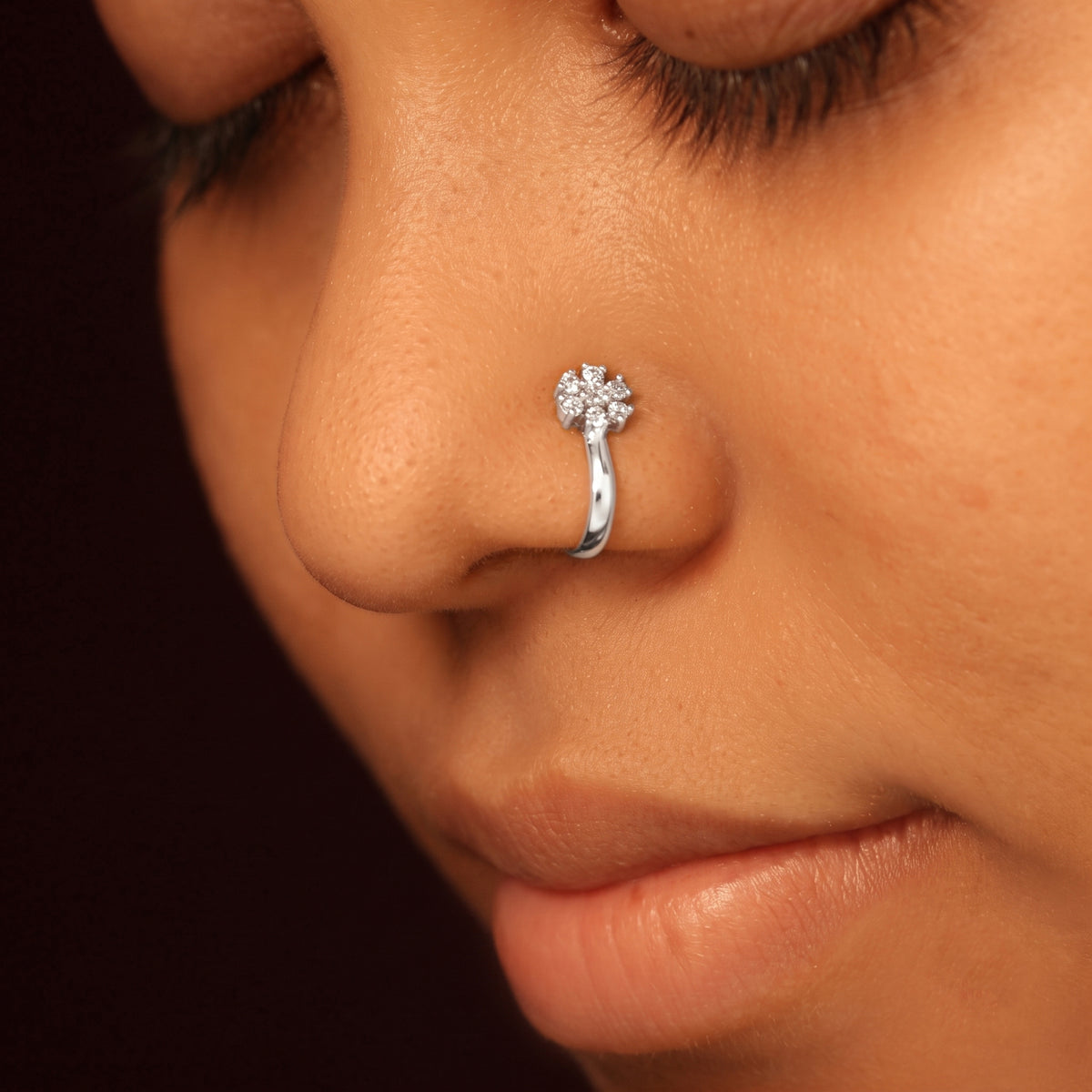 Silver 3 Prong Setting Nose pin