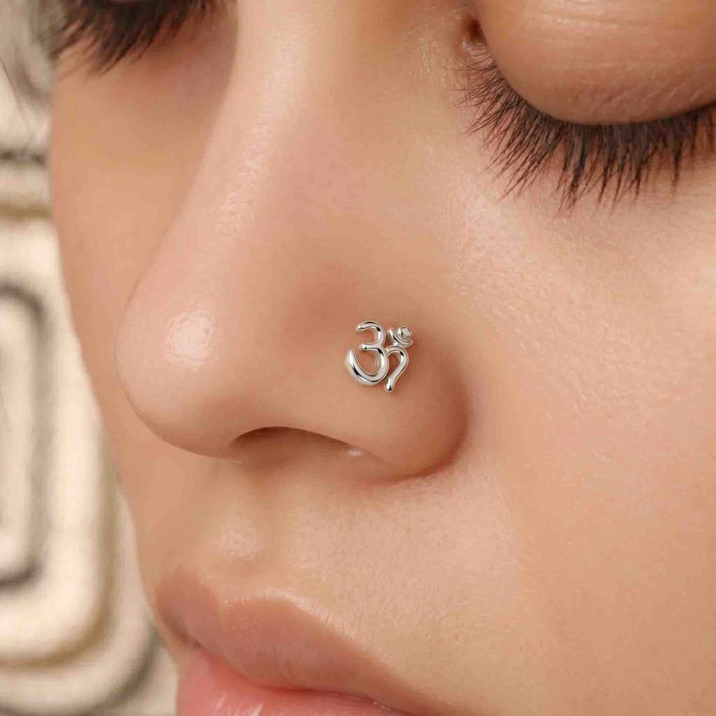 Silver OM Nose pin