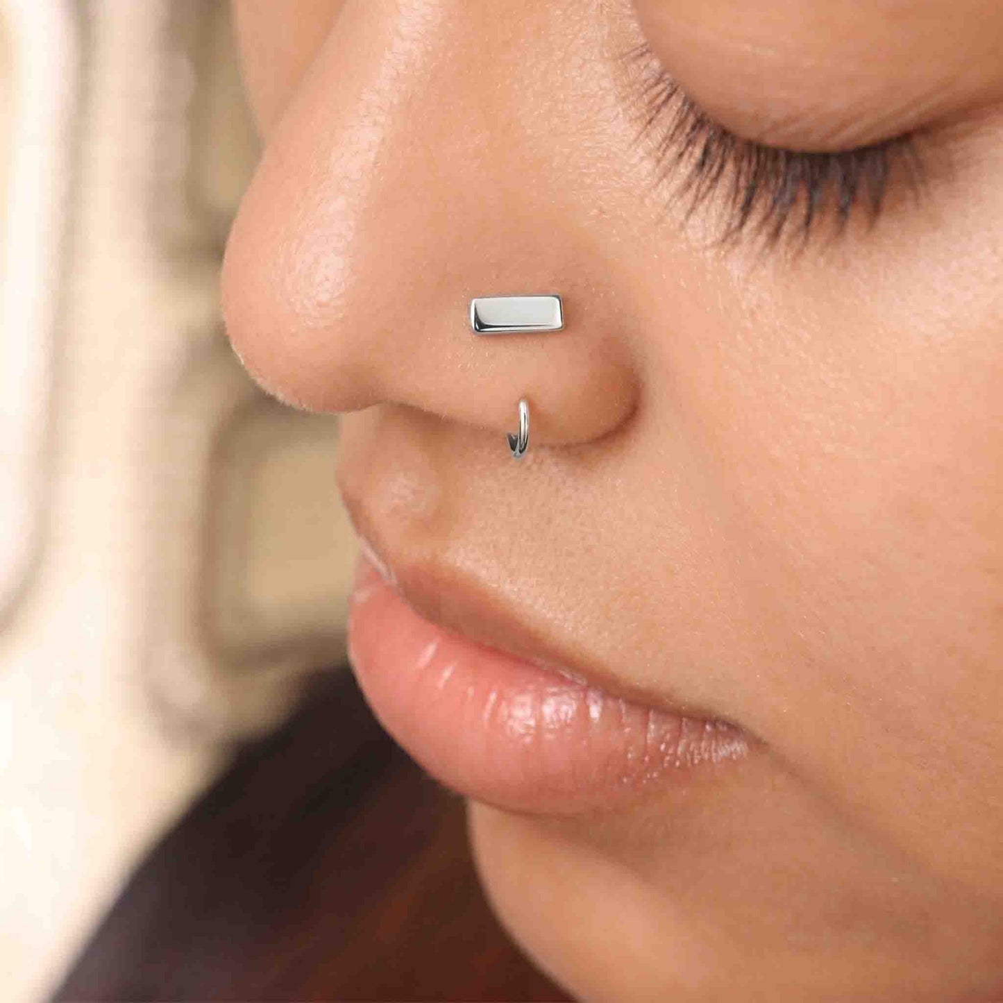 Silver Bar Nose pin
