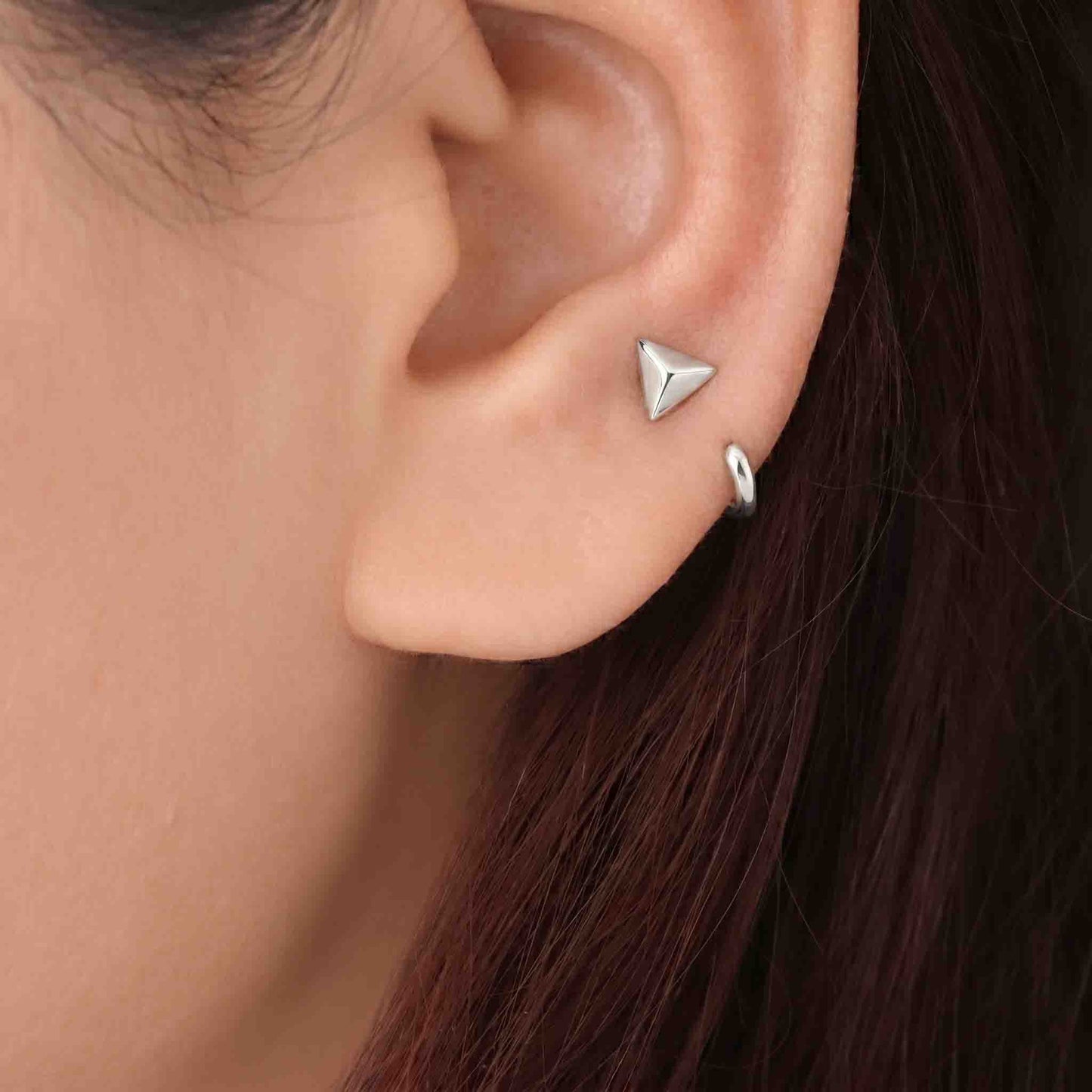 Silver Trigon Earring