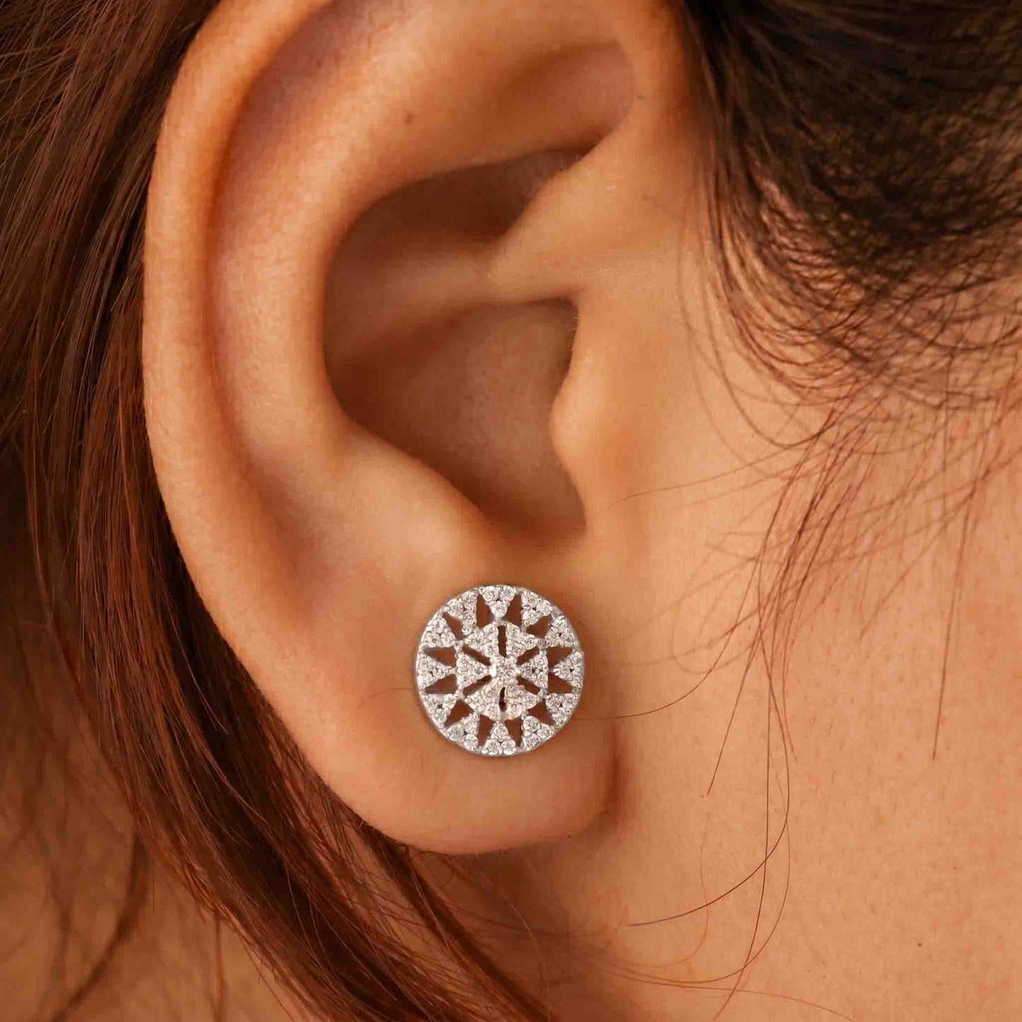 Silver Muggu Chakra Earring