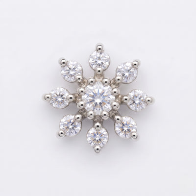 Silver 9 Stone Flower Nose pin