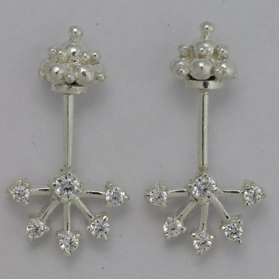 Silver Bugadi 6 Stone Fan Gopuram Top Diamond Design