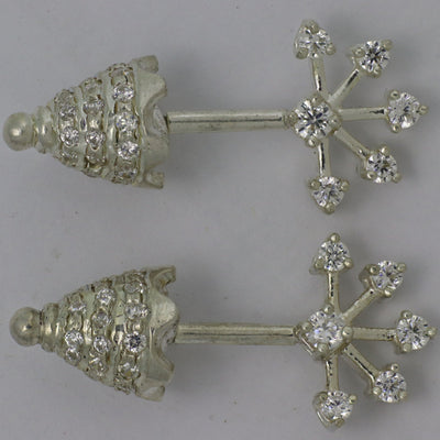 Silver Bugadi 6 Stone Fan Rajmukut Top Diamond Design