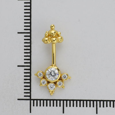 Silver Bugadi 6 Stone Mookuthi Gopuram Top Gold Diamond Design