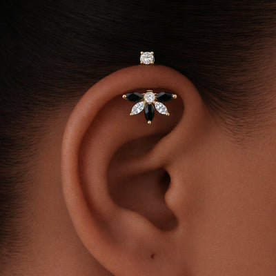 Silver Black and White Top Stone Bugadi