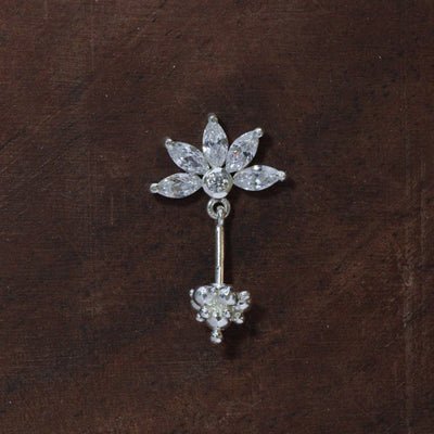 SILVER 5 MARQUIS HANGING WITH GOPURAM TOP BUGADI