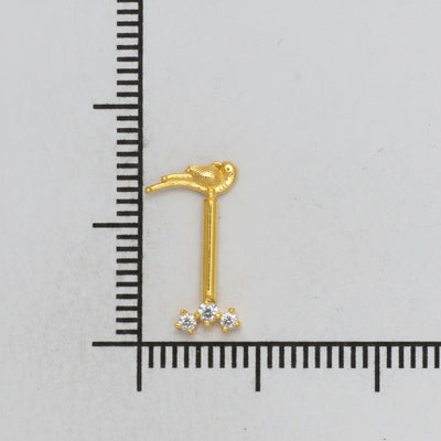 Silver Bugadi 3 Stone Line Parrot Top Gold Diamond Design