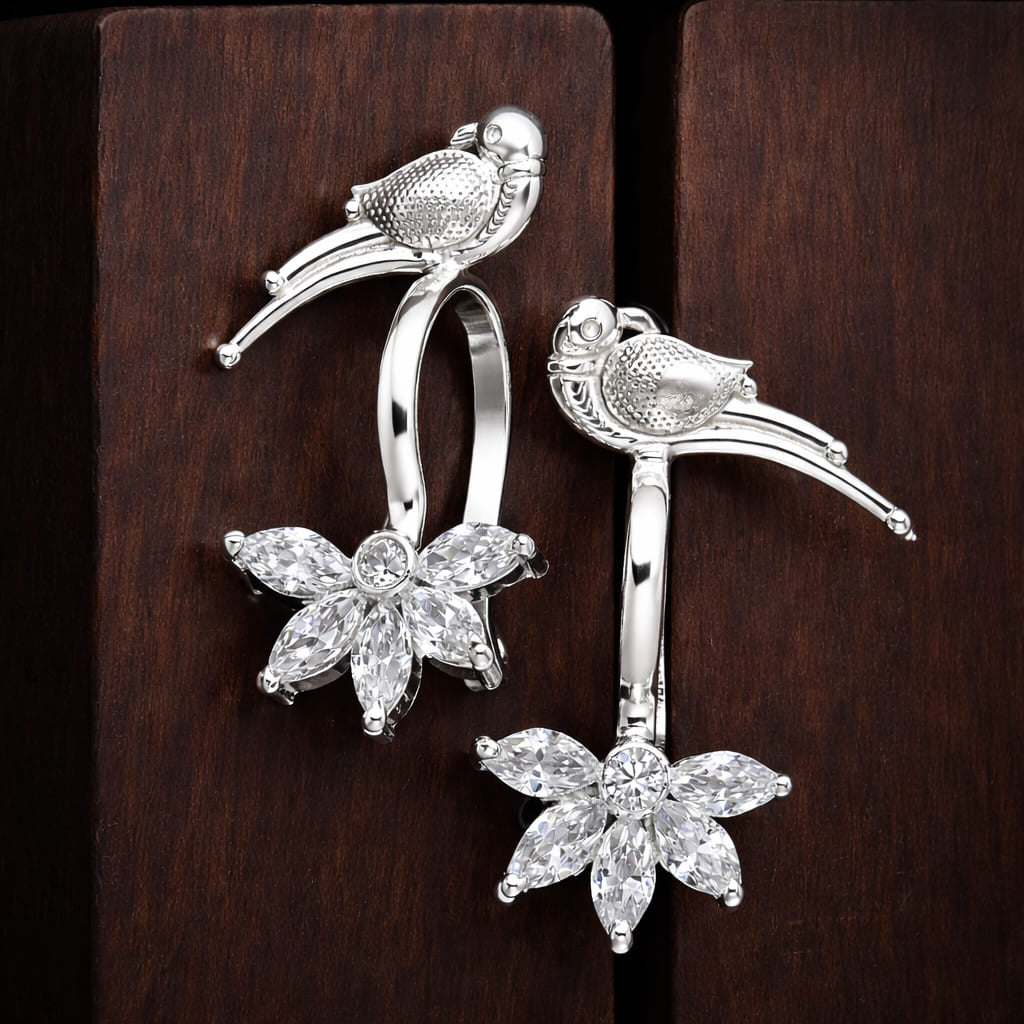 Silver Bugadi 5 Marquis Bird Top Gold Design clipon