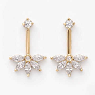 Silver Bugadi 5 Marquis & Top Stone Gold Diamond Design