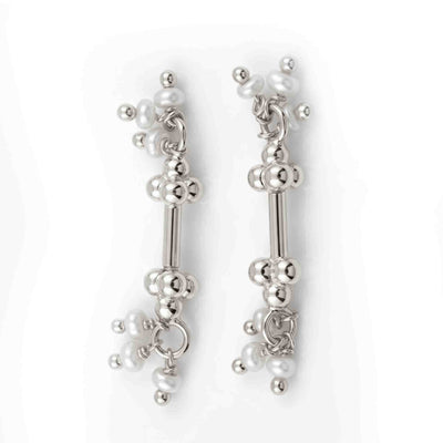 Siilver Beaded Bugadi With Both Ends Pearl Drops