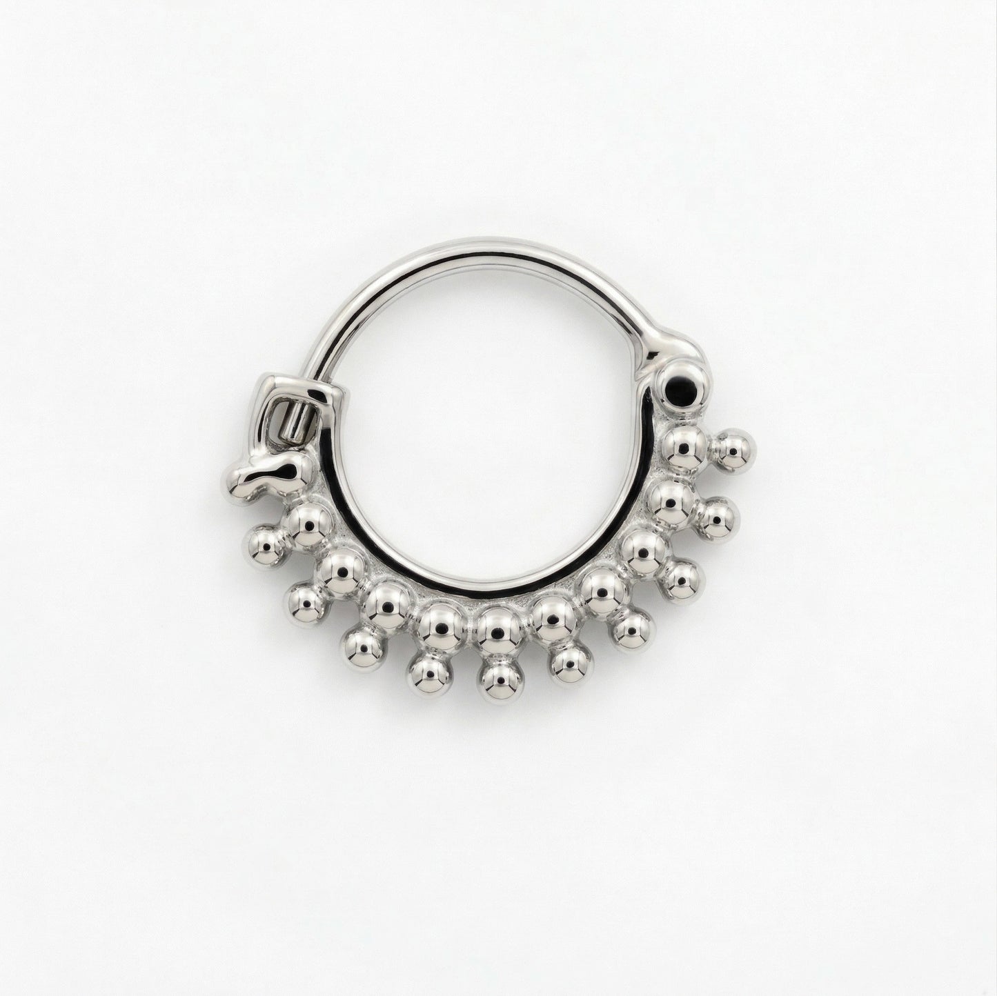 Silver Beaded Clicker Nosering