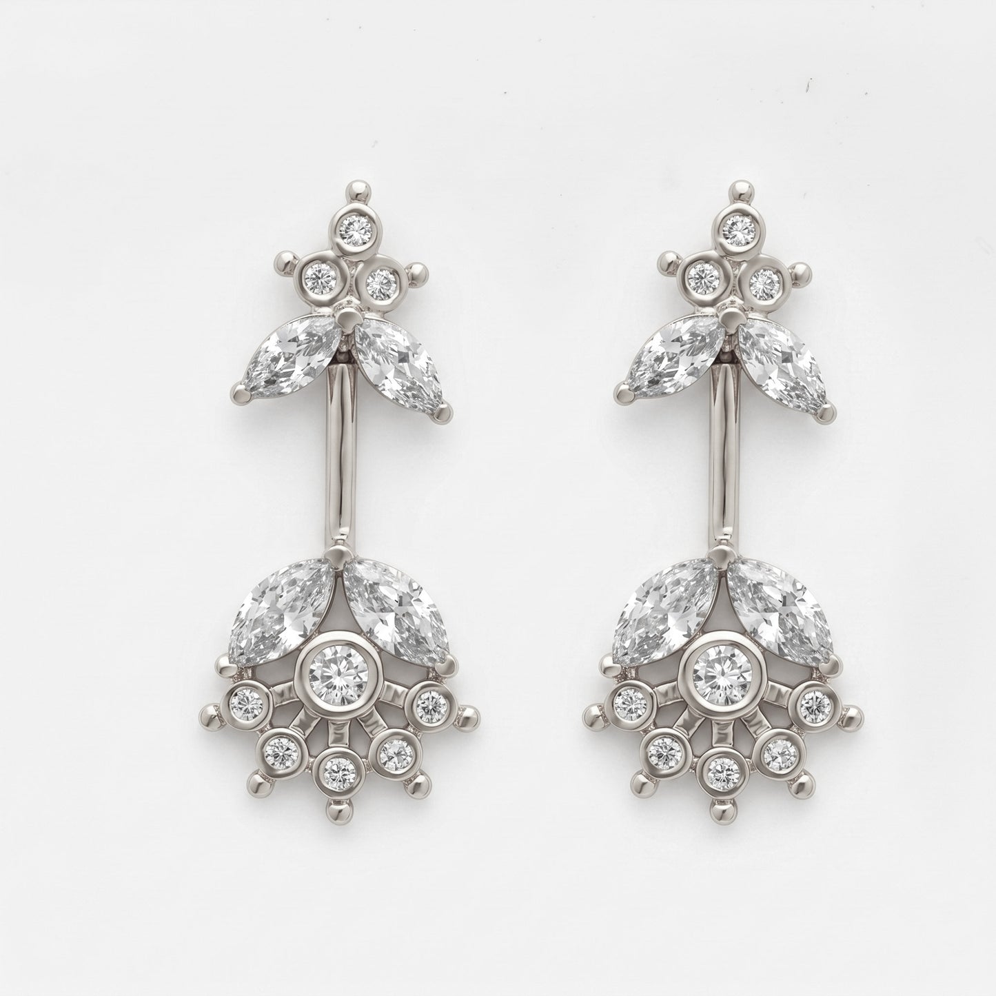 Silver Bugadi Christmas Star Top Diamond Design