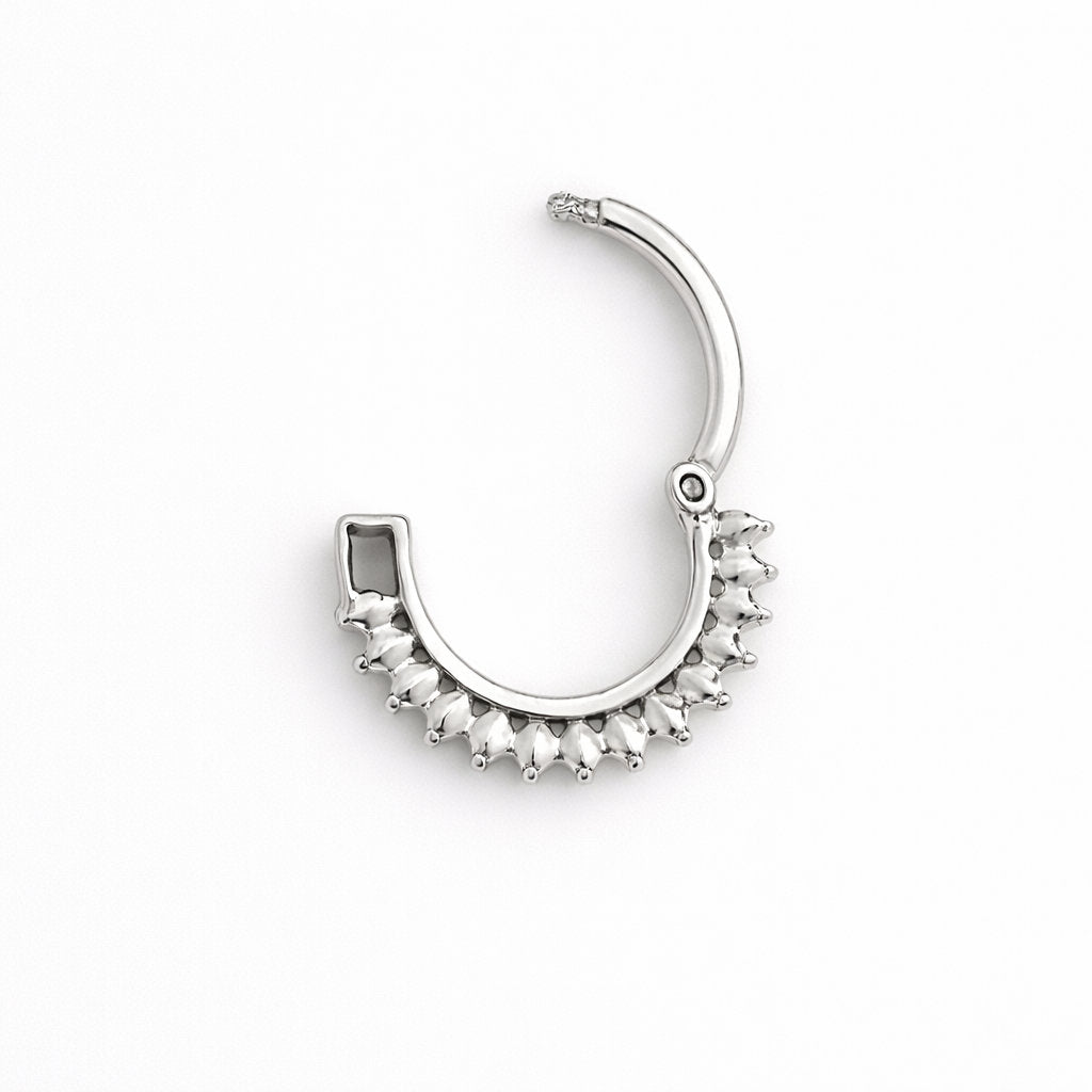 Silver Chevron Beaded Clicker Nosering