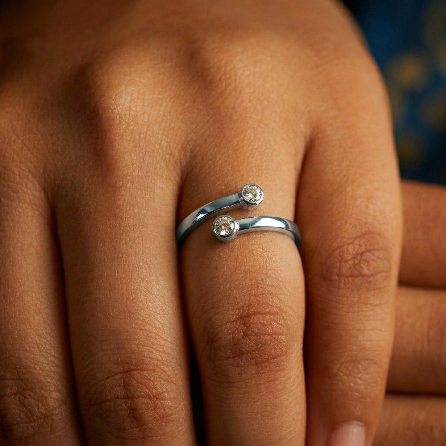 Silver Double Bezel Ring