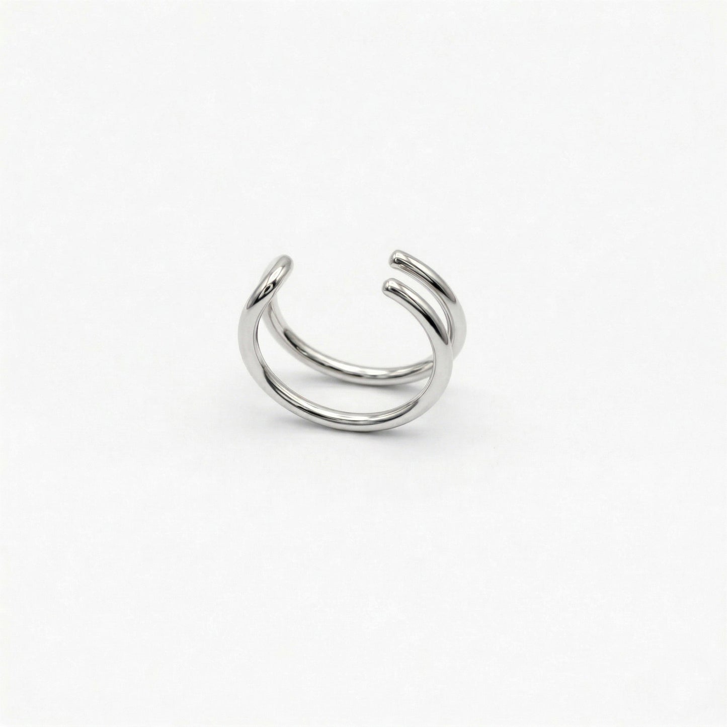 Silver Double Line Nosering