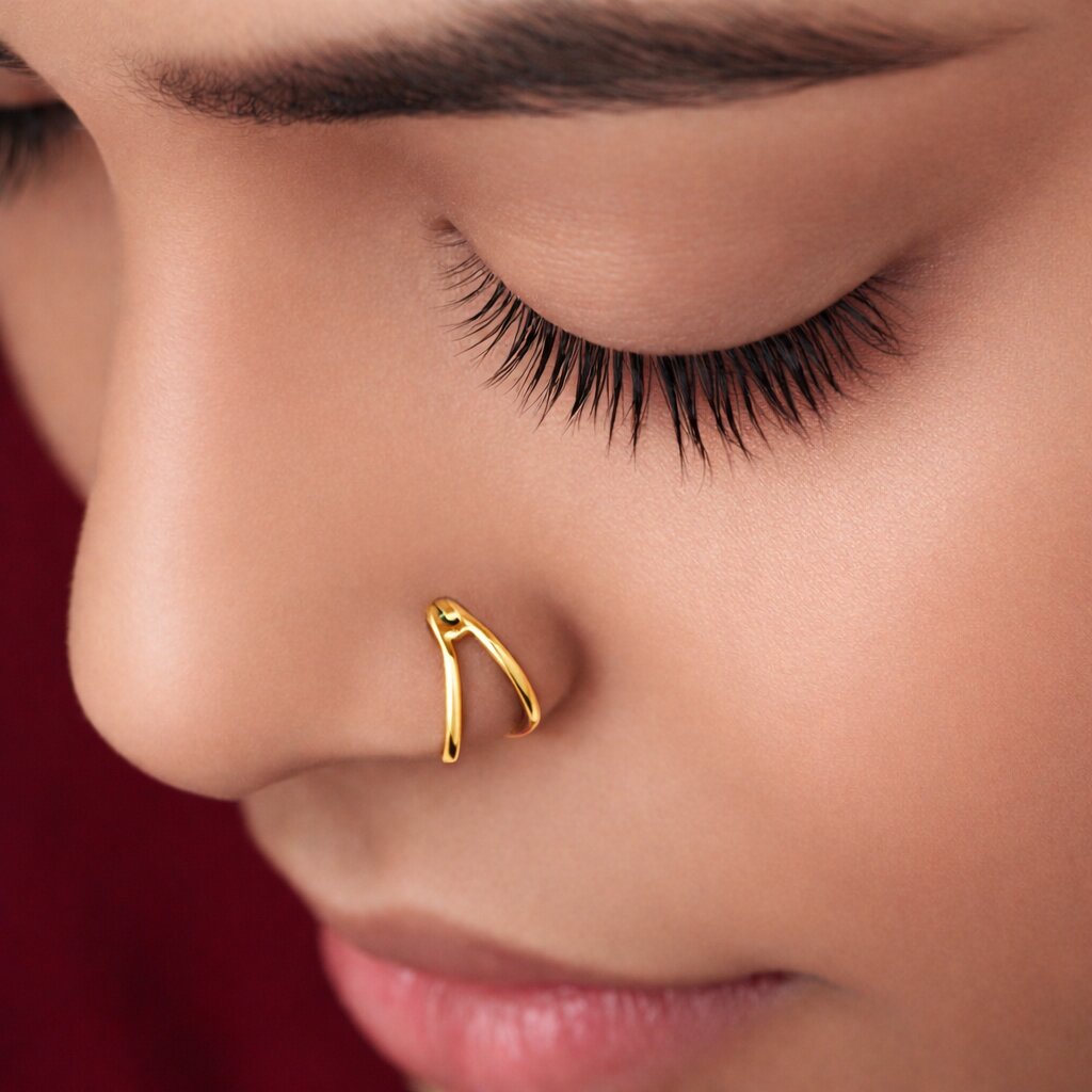 Silver Double Line V Nosering