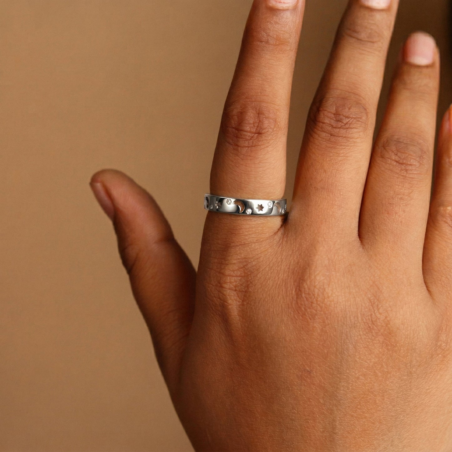 Silver Midnight Sky Ring