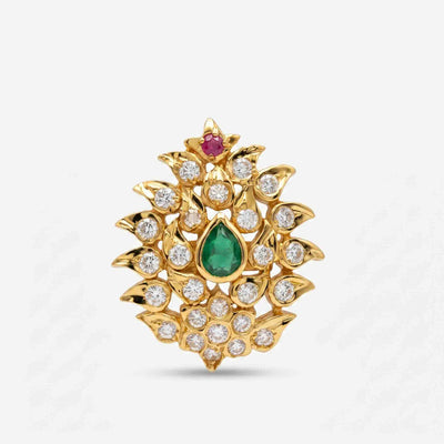 Mukut Emerald Nose pin Green 925 Silver