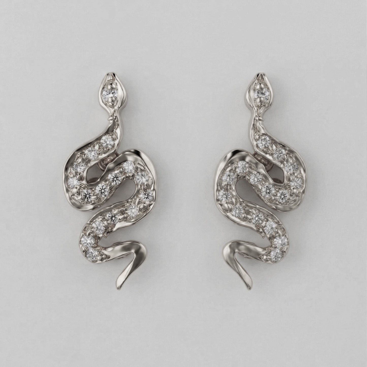 Silver Royal Python Stud Earrings