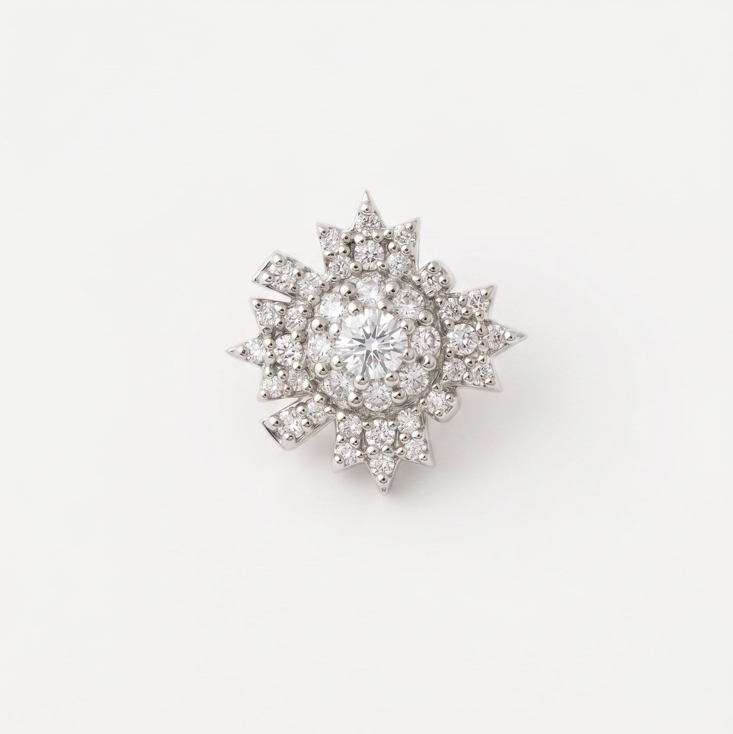 Silver Nose Pin Betel Diamond Design