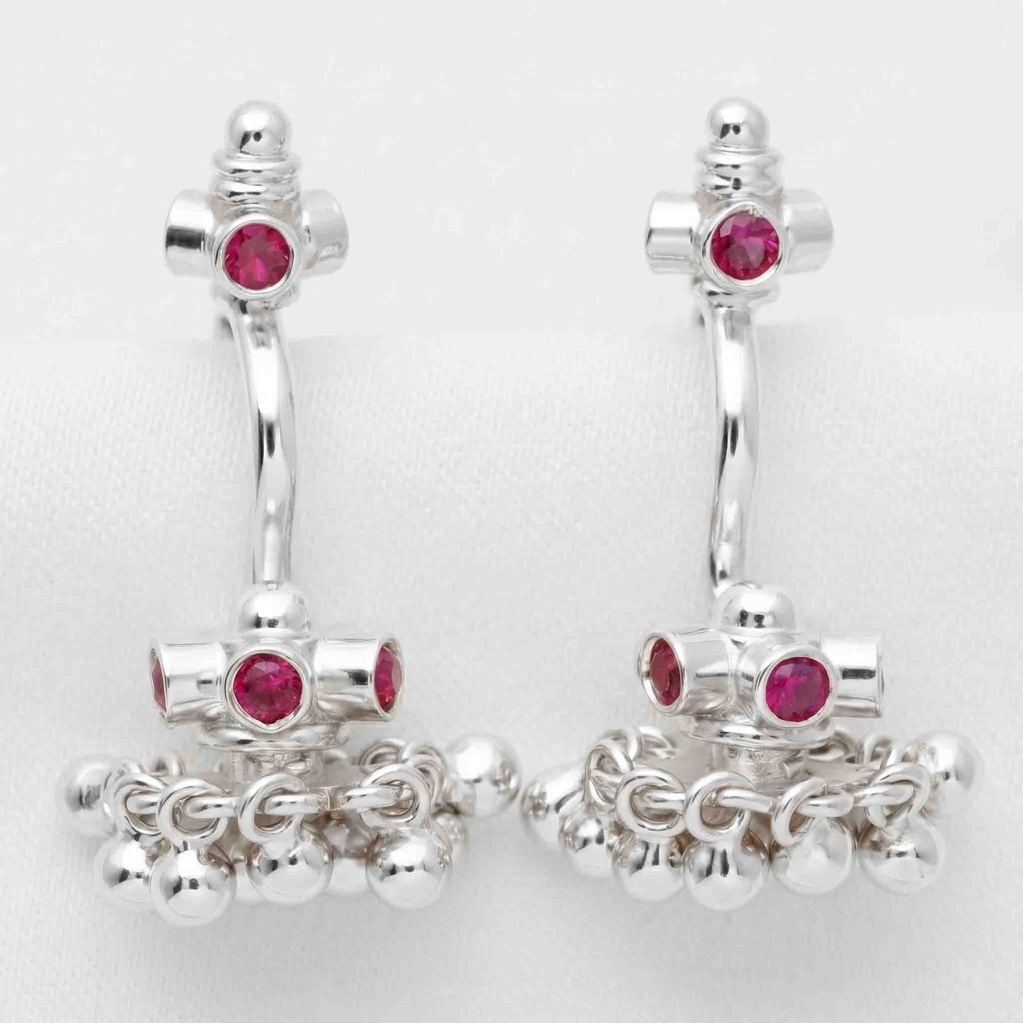 Silver Traditional Temple Jhumka Bugadi