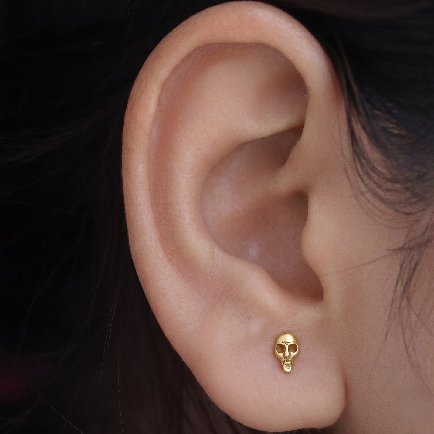 Silver Skull Earring