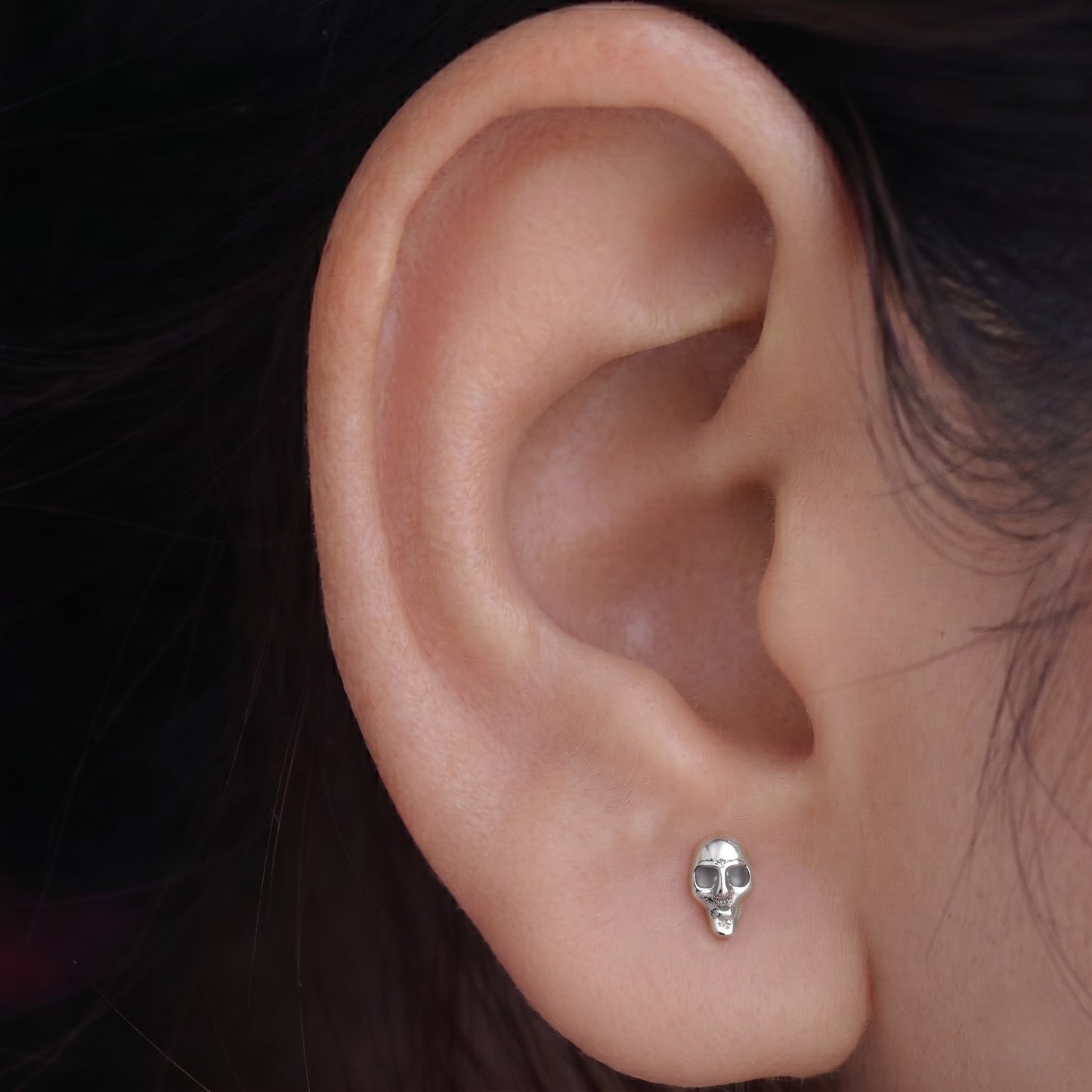 Silver Skull Earring