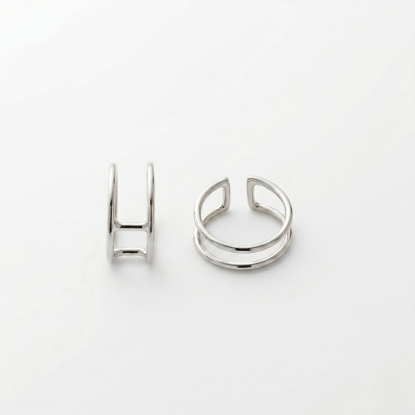 Silver Two Plain Line Ear Cuff
