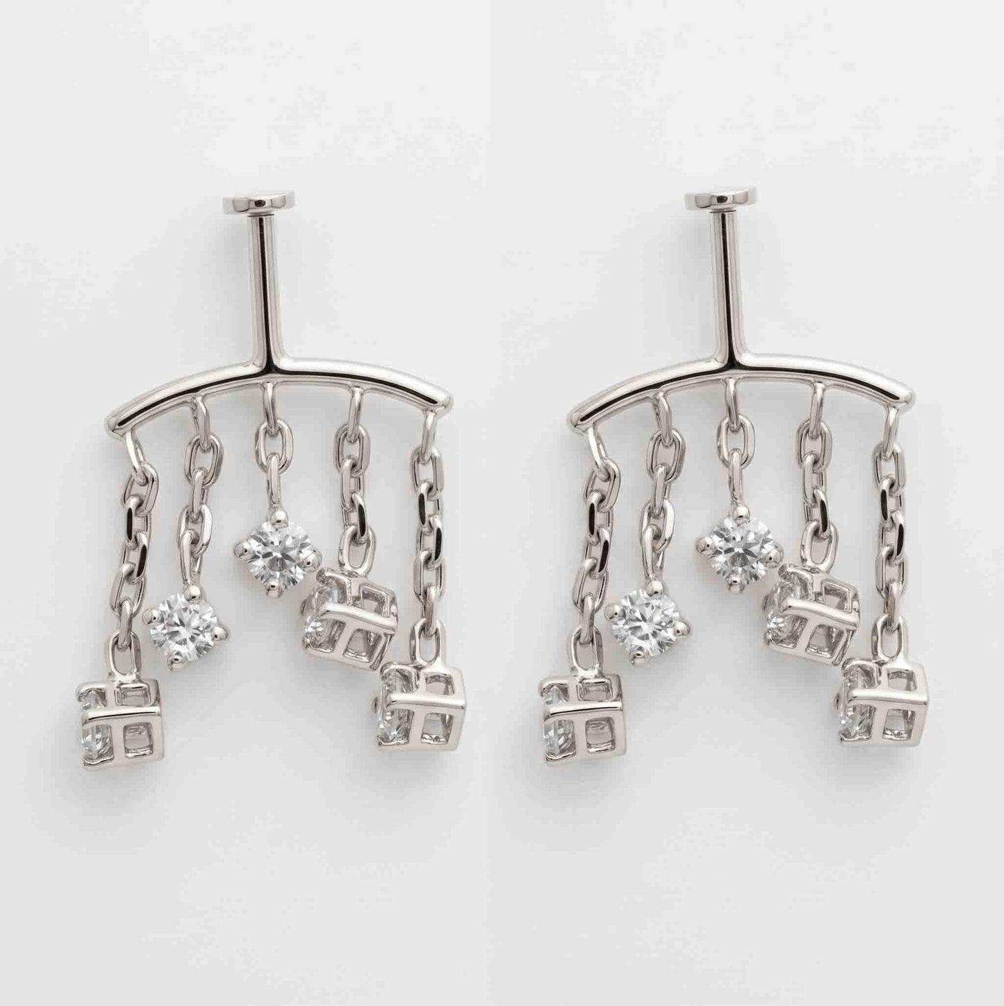 Silver 5 Stone Chain Bugadi with Flat Top