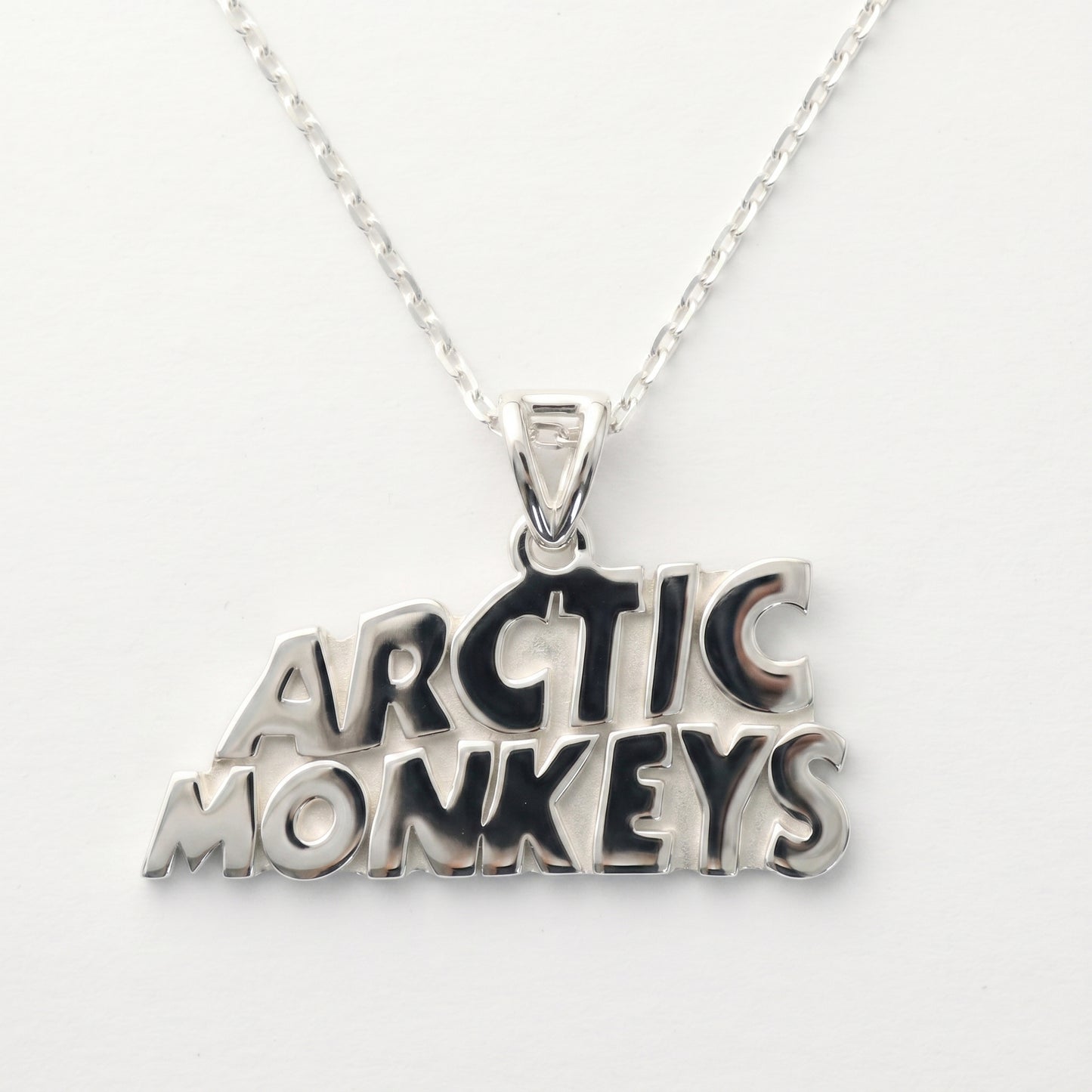 Silver Pendant Arctic Monkeys Band Name Design