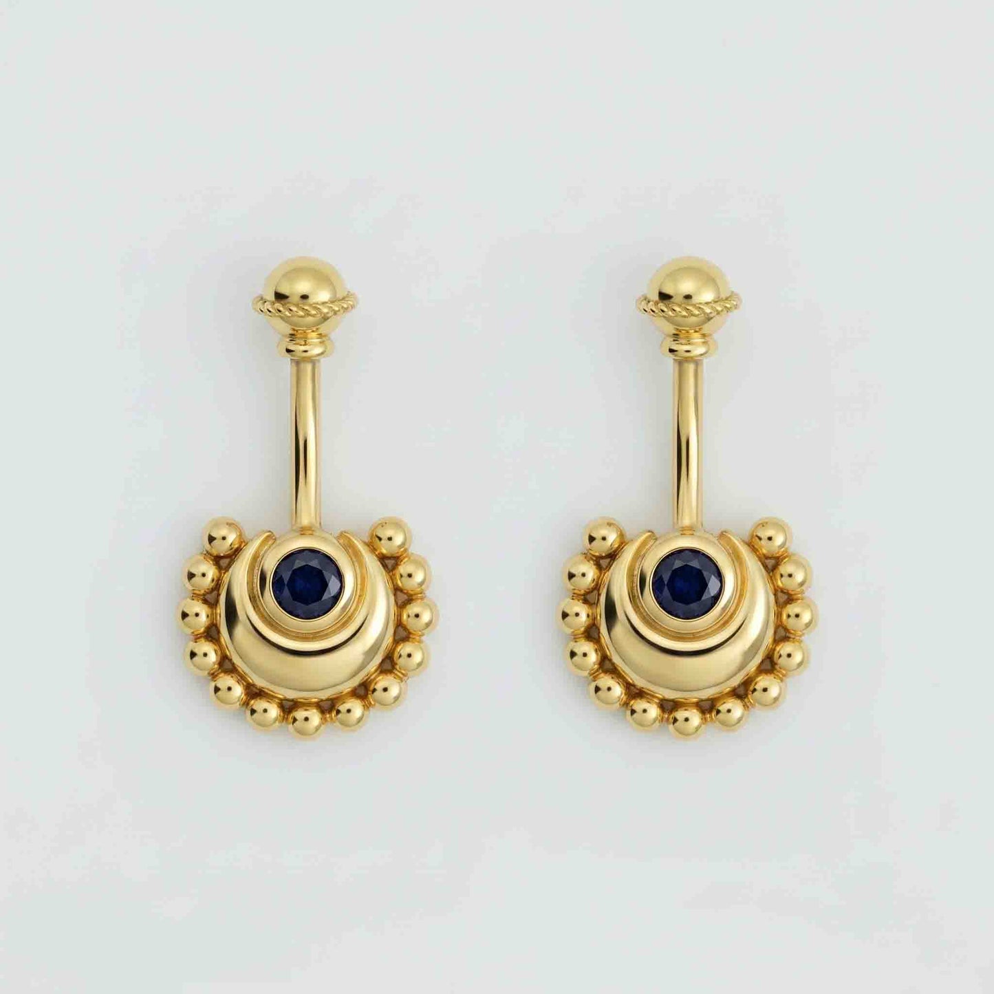 Silver Bugadi Circle Moon Wired Ball Top Gold Nazar Black Design
