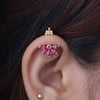 Silver Bugadi 5 Marquis Pink Stone Gopuram Top Diamond Design