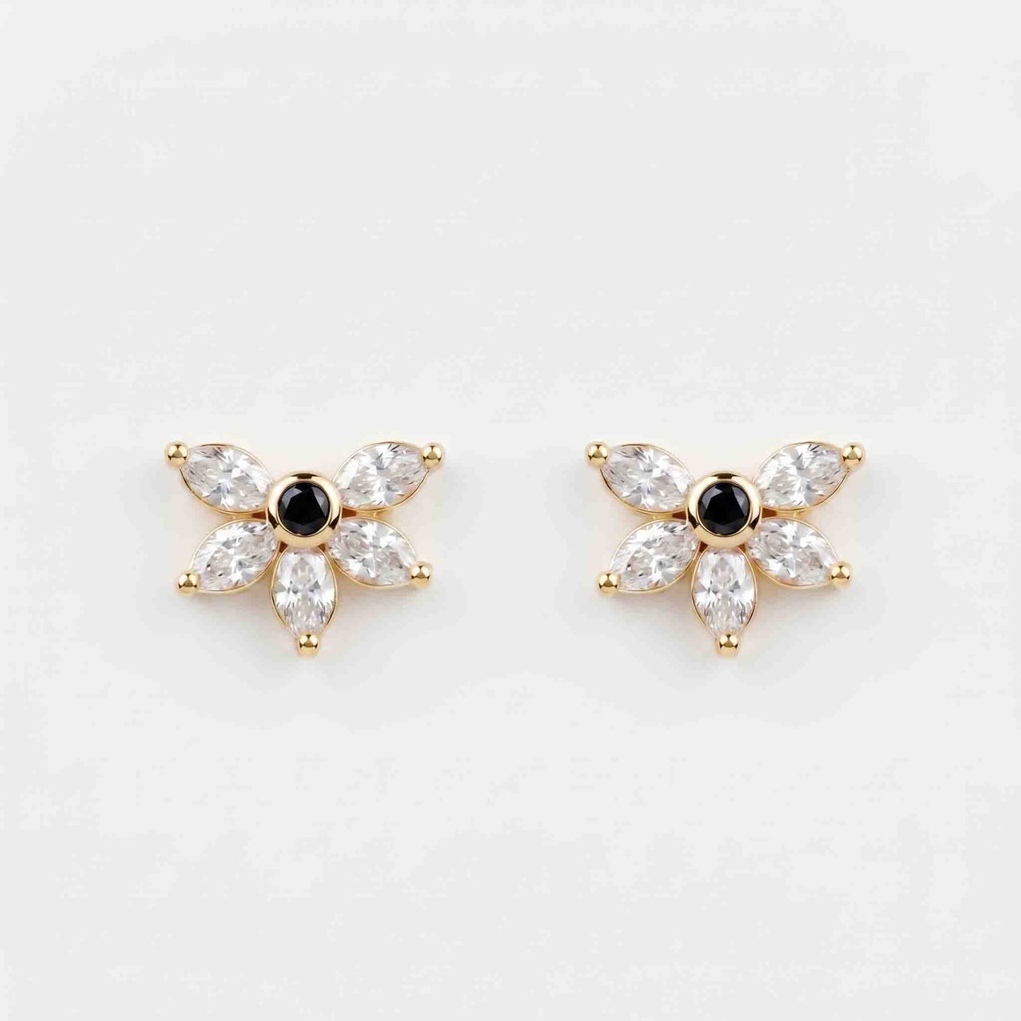 Silver 5 Marquise Stone Earring
