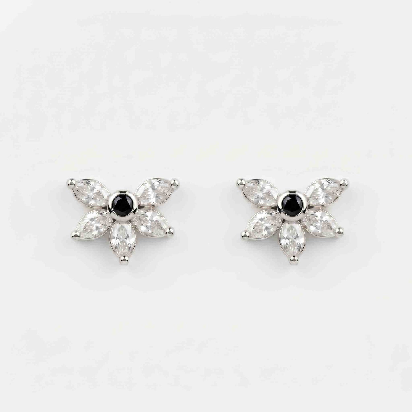 Silver 5 Marquise Stone Earring
