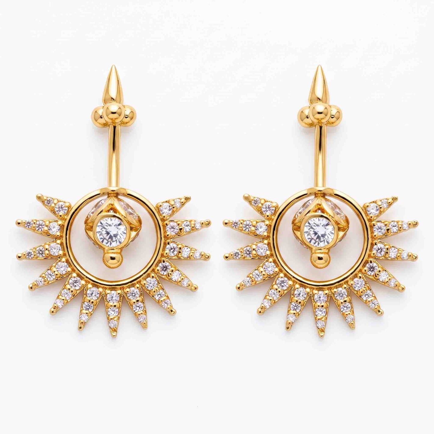 Silver Bugadi Stone Ball Mukul Top Diamond Design With Sunburst Jacket