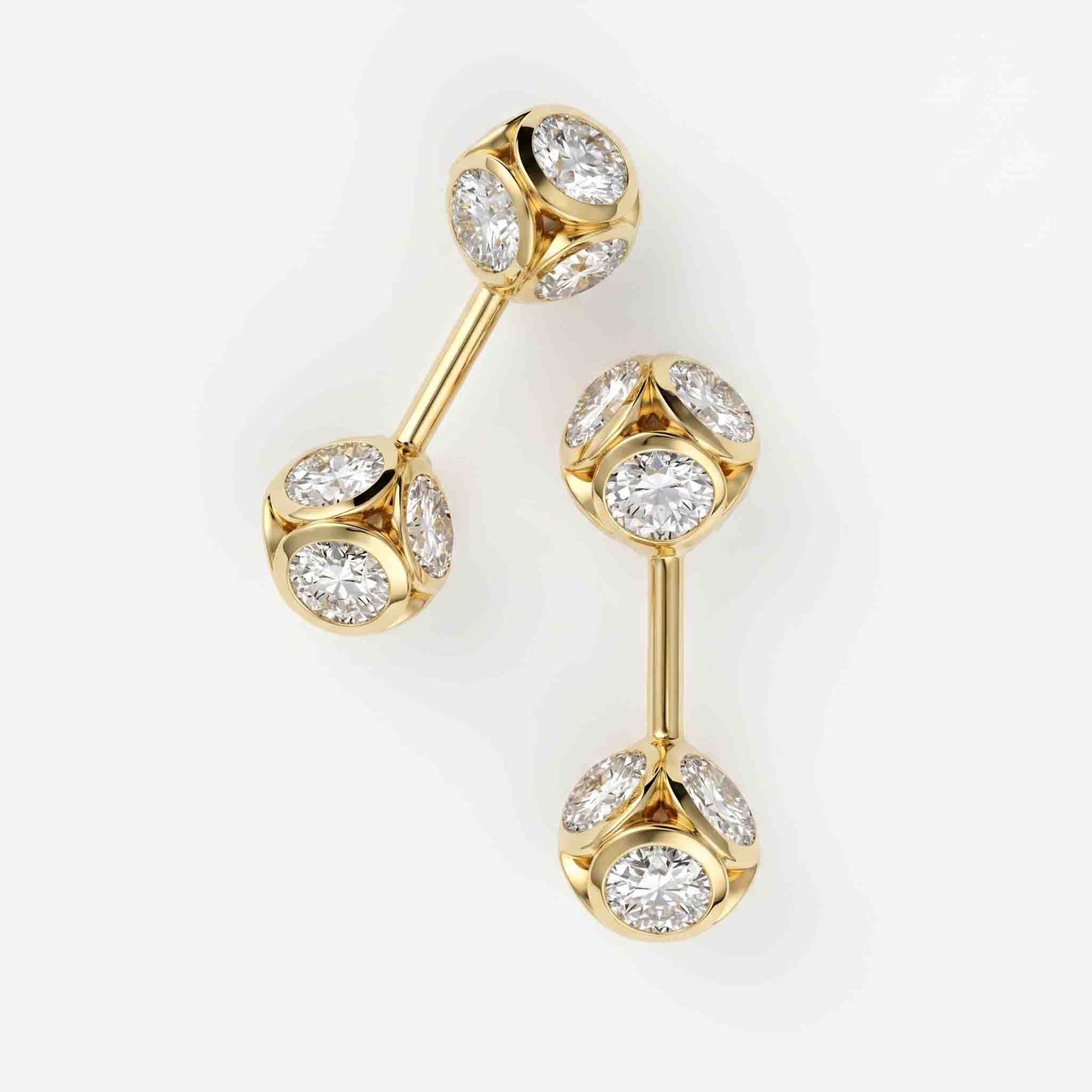 Silver Bugadi Stone Ball Dual Diamond Design
