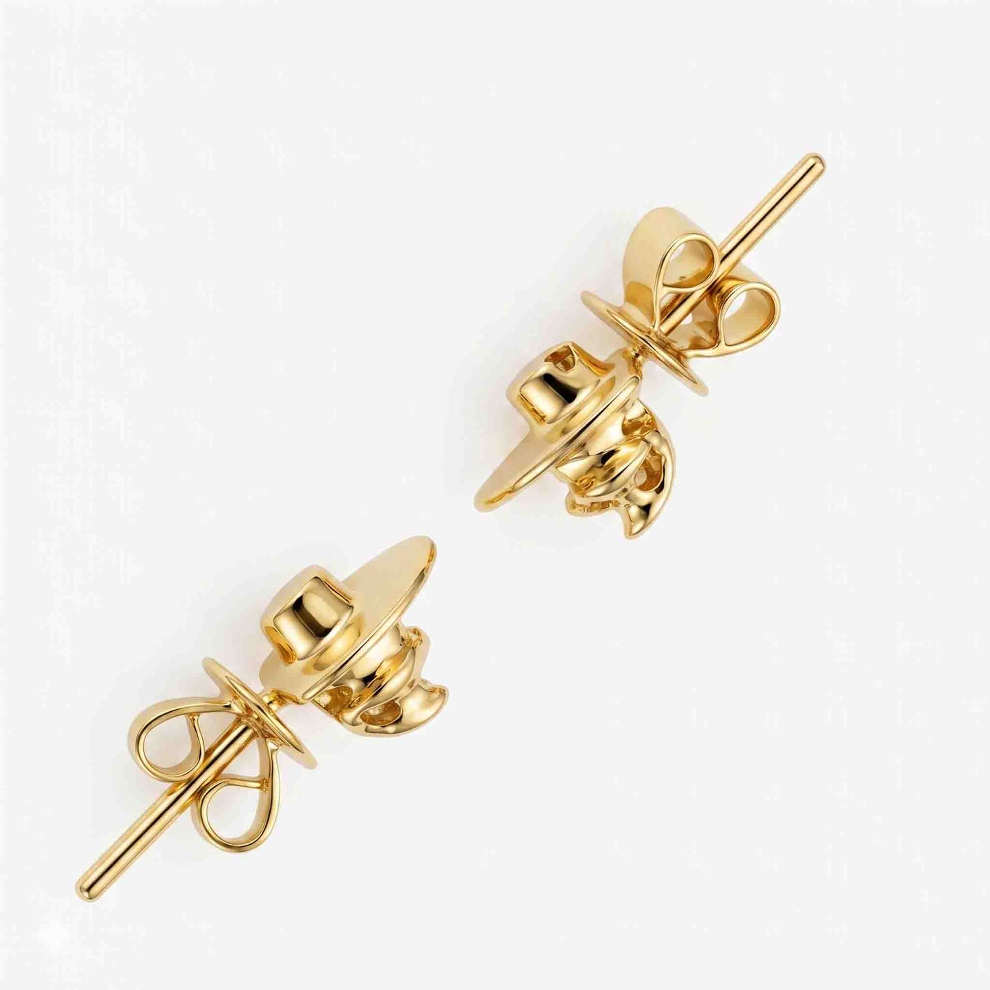Silver Hat Skull Ear Studs