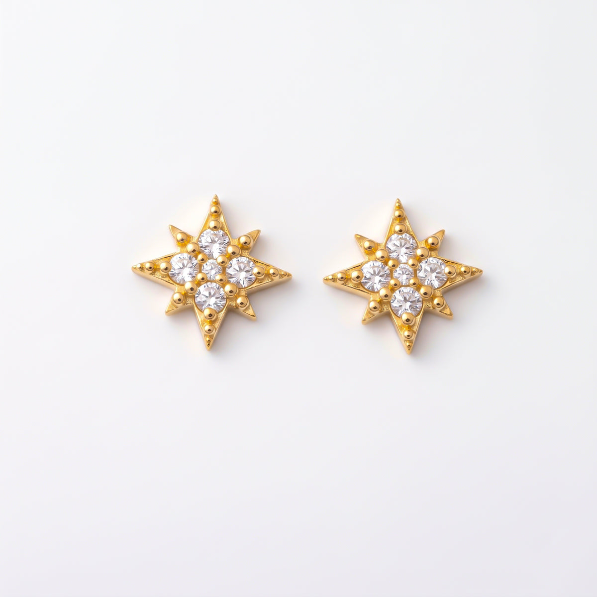 Silver Nova Beam Stud Earrings
