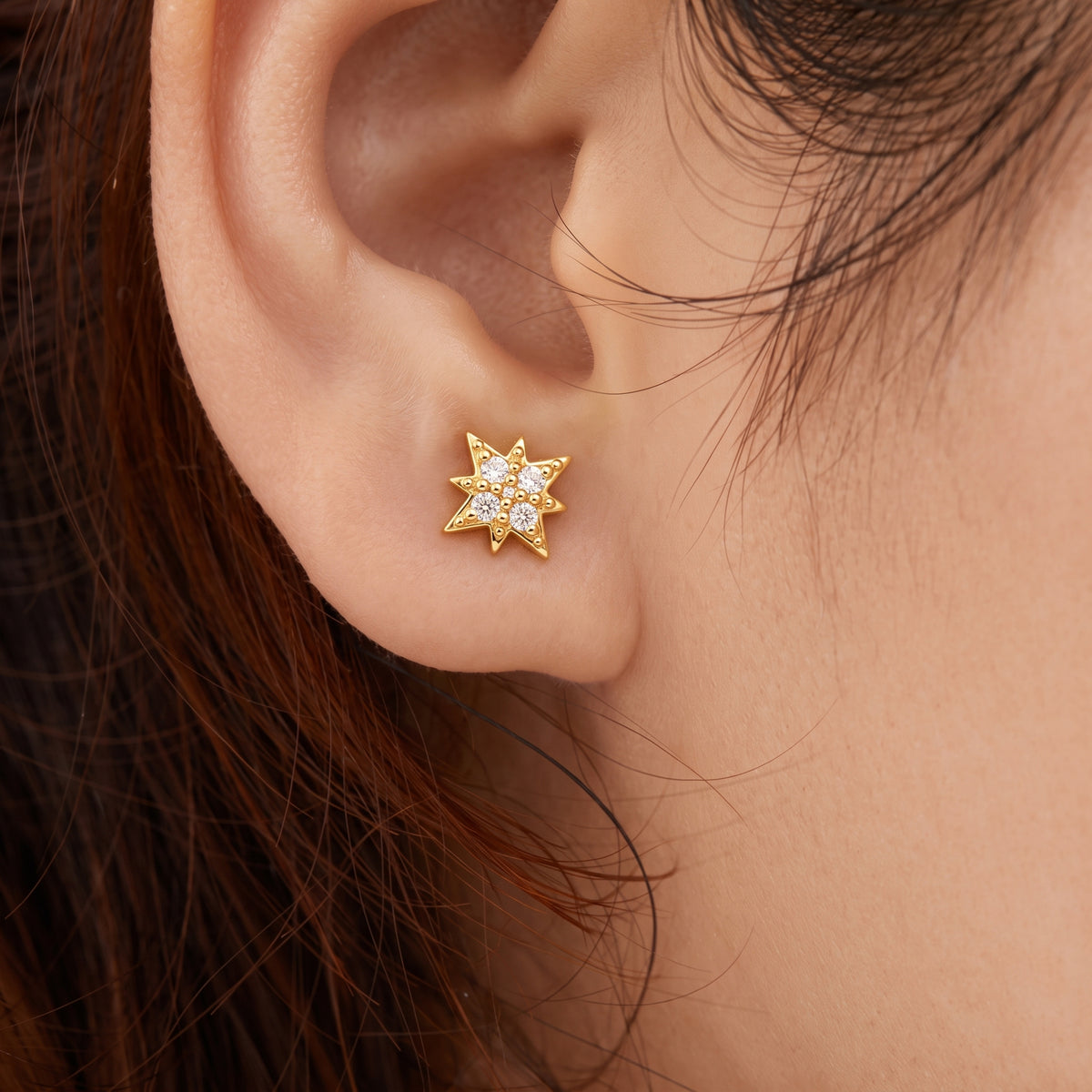 Silver Nova Beam Stud Earrings
