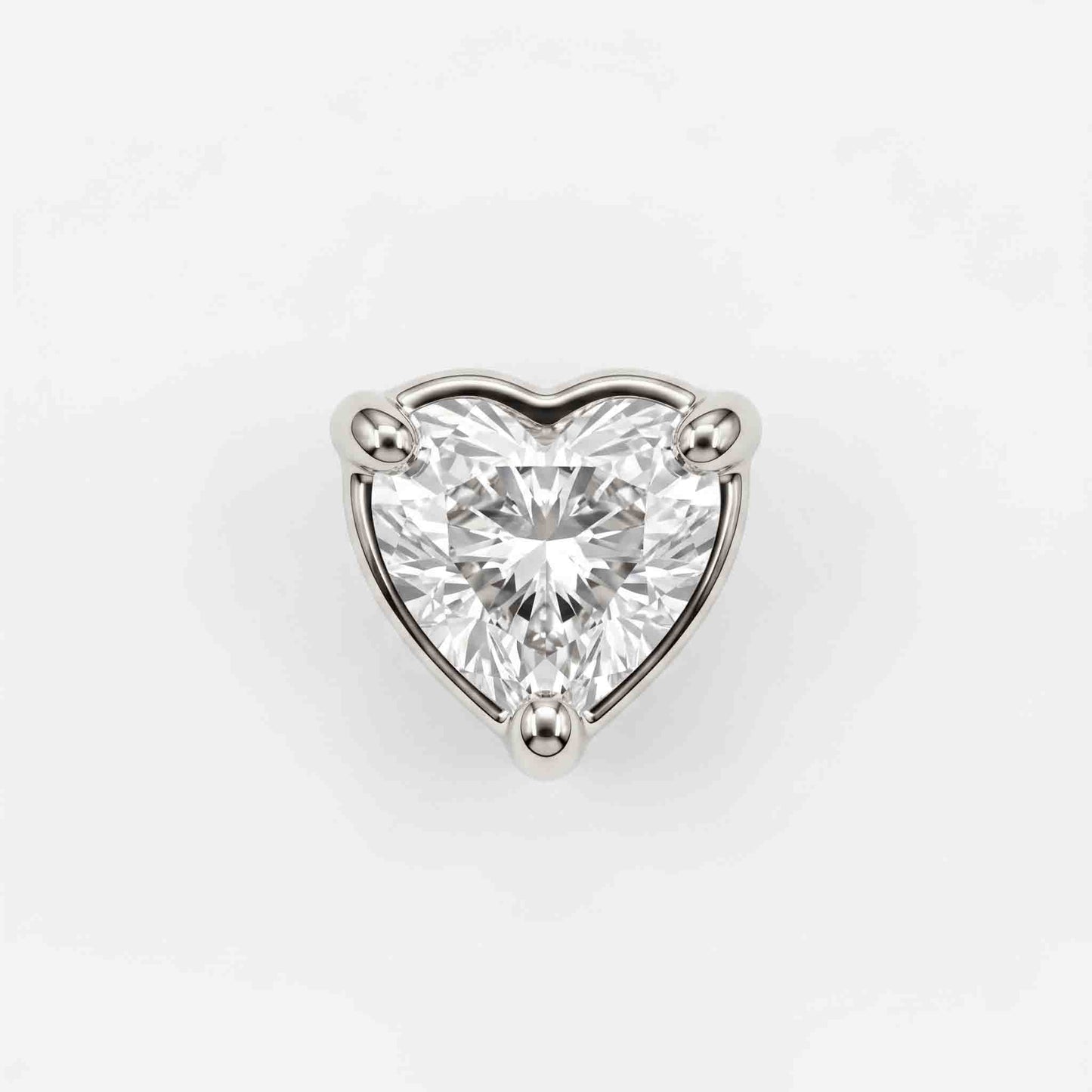 Silver Stone Heart Nose pin