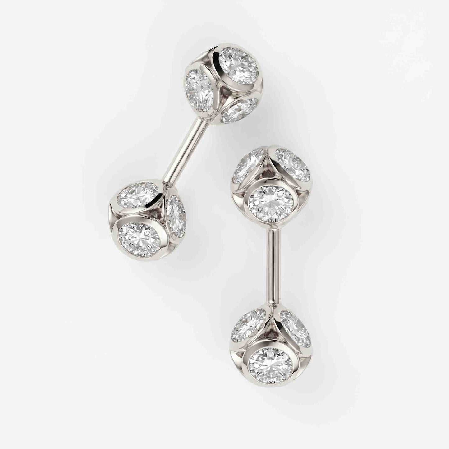 Silver Bugadi Stone Ball Dual Diamond Design