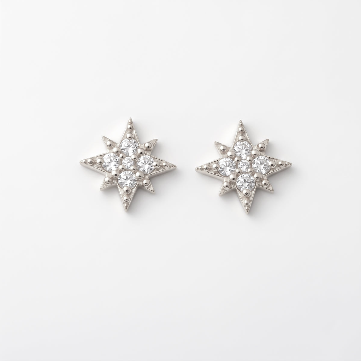 Silver Nova Beam Stud Earrings